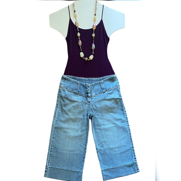 Blue Asphalt Hipster -Low Rise Capri Jeans , Womens Denim Capri Low Rise Jeans - Picture 9 of 15